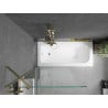 Mexen Vega Rechteckige Badewanne 180 x 80 cm mit Verkleidung und 1-flügeligem Paravent 90 cm, transparent, gold