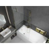 Mexen Vega Rechteckige Badewanne 170 x 70 cm mit Verkleidung und 1-flügeliger Trennwand 100 cm, transparent, gold