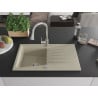 Mexen Cesar Granitspüle 1-Becken mit Abtropffläche und Küchenarmatur Elia, beige - 6514-69-670101-00