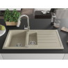 Mexen Andres 1,5-Kammer-G Spülbecken aus Granit mit Abtropffläche und Küchenarmatur Elia, beige - 6515-69-670101-00