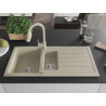 Mexen Andres Granitspüle 1,5-Becken mit Abtropffläche und Küchenarmatur Elia, beige - 6515-69-670101-69