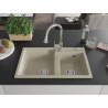Mexen Tomas Granitspüle 2-Kammer mit Küchenarmatur Elia, beige - 6516-69-670101-00