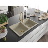 Mexen Tomas granitspüle 2-kammern mit küchenarmatur Elia, beige - 6516-69-670101-50