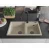 Mexen Tomas Granitspüle 2-Kammer mit Küchenarmatur Elia, beige - 6516-69-670101-70