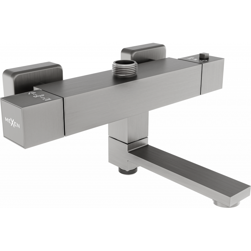 Mexen Cube thermostatische Badewannen- und Duscharmatur, Graphit - 77910-66