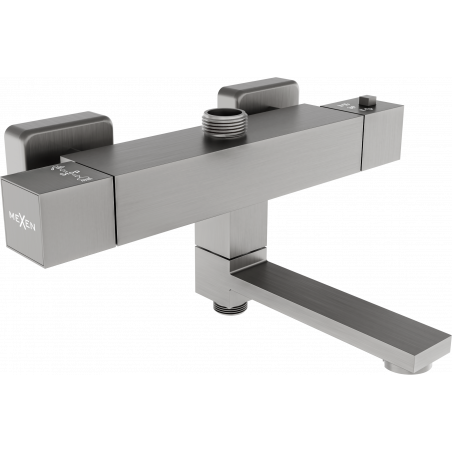Mexen Cube thermostatische Badewannen- und Duscharmatur, Graphit - 77910-66