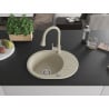 Mexen Kevin Granitspüle 1-Becken mit Abtropffläche und Küchenarmatur Elia, beige - 6517-69-670101-69