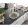 Mexen Kevin Granitspüle 1-Becken mit Abtropffläche und Küchenarmatur Elia, beige - 6517-69-670101-69