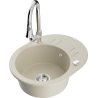 Mexen Kevin Granitspüle 1-Becken mit Abtropffläche und Küchenarmatur Elia, beige - 6517-69-670101-00