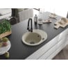 Mexen Kevin Granitspüle 1-Kammer mit Abtropffläche und Küchenarmatur Elia, beige - 6517-69-670101-70