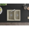 Mexen Carlos Granitspüle 1,5-Becken mit Küchenarmatur Elia, beige - 6518-69-670101-00