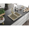 Mexen Carlos 1,5-Kammer-Granitspüle mit Küchenarmatur Elia, beige - 6518-69-670101-50
