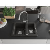 Mexen Carlos Granitspüle 1,5-fach mit Küchenarmatur Elia, schwarz/goldmetallic - 6518-75-670101-00