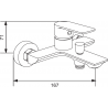 Mexen Alexa R40 Badewannenarmatur mit Duschset, Chrom - 7123R40-00