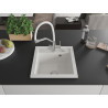 Mexen Vito Granitspüle 1-Becken mit Küchenarmatur Duo, weiß - 6503-20-671701-02