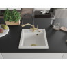 Mexen Vito 1-Kammer Granitspüle mit Küchenarmatur Duo, weiß - 6503-20-671701-57-G
