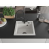 Mexen Vito Granitspüle 1-Becken mit Küchenarmatur Duo, weiß - 6503-20-671701-70-B