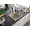 Mexen Vito Granitspüle 1-Becken mit Küchenarmatur Duo, Beige - 6503-69-671701-57-G