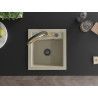 Mexen Vito Granitspüle 1-beckig mit Küchenarmatur Duo, beige - 6503-69-671701-57-B