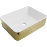 Mexen Catia Aufsatzwaschbecken 48 x 38 cm, weiß/goldenes Schuppenmuster - 21314808
