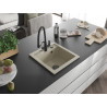 Mexen Vito Granitspüle 1-Kammer mit Küchenarmatur Duo, Beige - 6503-69-671701-70-B