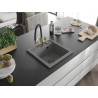Mexen Vito 1-Komponenten Granitspüle mit Küchenarmatur Duo, Grau - 6503-71-671701-57-B