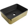 Mexen Catia Aufsatzwaschbecken 48 x 37 cm, schwarz matt/goldenes Schuppenmuster - 21314878