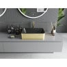 Mexen Catia Aufsatzwaschbecken 48 x 37 cm, schwarz matt/goldenes Linienmuster - 21314877
