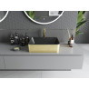 Mexen Catia Aufsatzwaschbecken 48 x 37 cm, schwarz matt/goldenes Muster Linien - 21314877