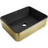 Mexen Catia Aufsatzwaschbecken 48 x 37 cm, schwarz matt/goldenes Linienmuster - 21314877