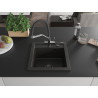 Mexen Vito Granitspüle 1-becken mit Küchenarmatur Duo, schwarz/gold Metallic - 6503-75-671701-07-B
