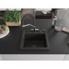 Mexen Vito Granitspüle 1-beckig mit Küchenarmatur Duo, schwarz/gold metallic - 6503-75-671701-07-B