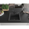 Mexen Vito Granitspüle 1-Becken mit Küchenarmatur Duo, Schwarz gesprenkelt - 6503-76-671701-70-B