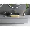 Mexen Rita Aufsatzwaschbecken 45 x 32 cm, schwarz matt/Gold Linienmuster - 21084577