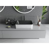 Mexen Catia Waschbecken Aufsatzwaschbecken 48 x 37 cm, schwarz matt/silbernes Linienmuster - 21314873