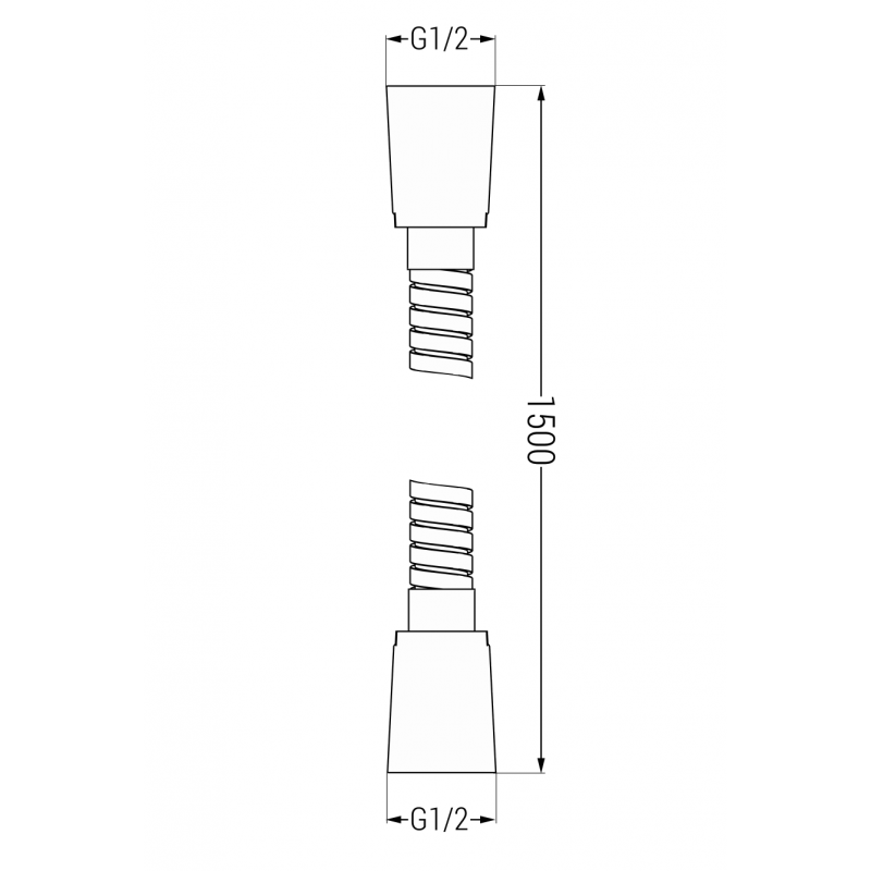 Mexen Duschschlauch 150 cm, weiß - 79460-20