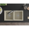 Mexen Mario zweikammergranitspüle mit Küchenarmatur Duo, beige - 6504-69-671701-07