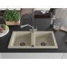 Mexen Mario Granit-Spüle 2-Kammer mit Küchenarmatur Duo, beige - 6504-69-671701-07-B