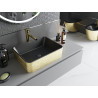 Mexen Catia Aufsatzwaschbecken 48 x 37 cm, schwarz matt/goldenes Muster Linien - 21314877