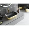 Mexen Rita Aufsatzwaschbecken 45 x 32 cm, schwarz matt/goldenes Linienmuster - 21084577