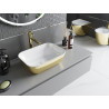 Mexen Rita Aufsatzwaschbecken 45 x 32 cm, weiß/gold - 21084506