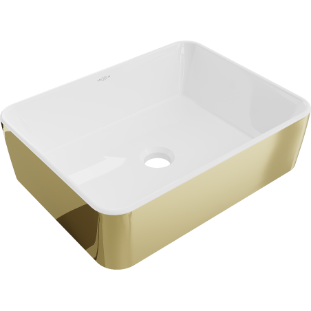 Mexen Catia Aufsatzwaschbecken 48 x 37 cm, weiß/gold - 21314806