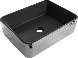 Mexen Catia Aufsatzwaschbecken 48 x 37 cm, Schwarz Matt/Silber Schuppenmuster - 21314872
