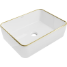 Mexen Catia Aufsatzwaschbecken 48 x 37 cm, weiß/goldene Kante - 21314805