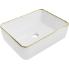 Mexen Catia Aufsatzwaschbecken 48 x 37 cm, weiß/goldener Rand - 21314805