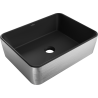 Mexen Catia Waschbecken Aufsatzwaschbecken 48 x 37 cm, schwarz matt/silbernes Linienmuster - 21314873