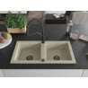 Mexen Mario Granitspüle, 2-Kammern mit Küchenarmatur Duo, beige - 6504-69-671701-70-B