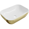 Mexen Rita Aufsatzwaschbecken 45 x 32 cm, weiß/gold - 21084506