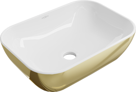 Mexen Rita Aufsatzwaschbecken 45 x 32 cm, weiß/gold - 21084506
