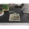 Mexen Milo Granitspüle 1-beckig mit Küchenarmatur Duo, beige - 6505-69-671701-07-B